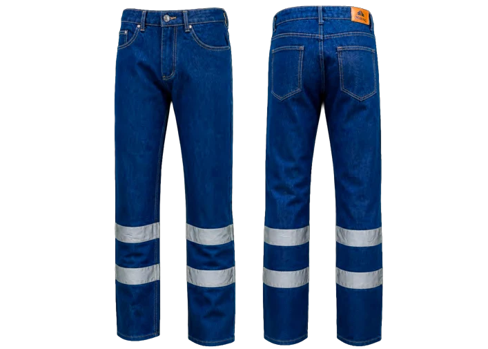 Jeans con 2 Cintas Reflectivas BJDB-2RB WORK PRO